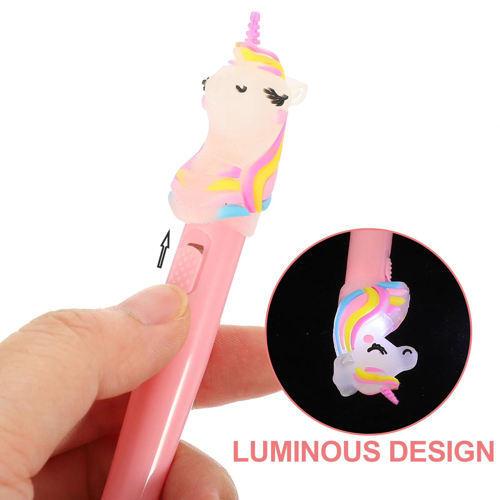 

Набор из 2 светодиодных светящихся ручек в мультяшной форме для детей и взрослых, праздники, рождественский подарок, светящиеся ручки