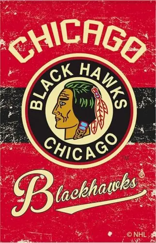 Chicago Blackhawks Premium Garden Flag Banner, Double Sided, Retro Vintage...