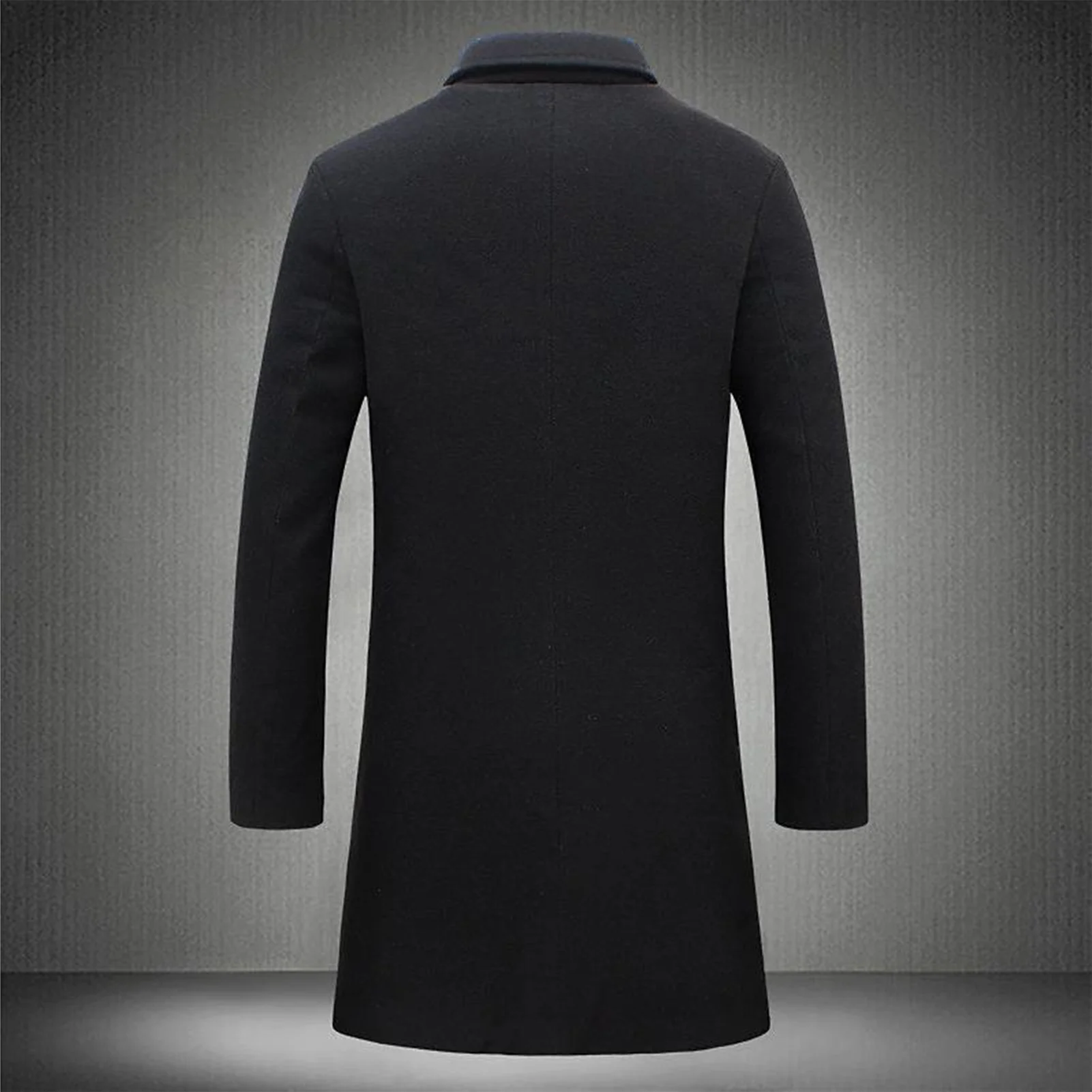 Men Elegant Long Trench Overcoat Single-breasted Windproof Trench Coat n Formal Daily Wear