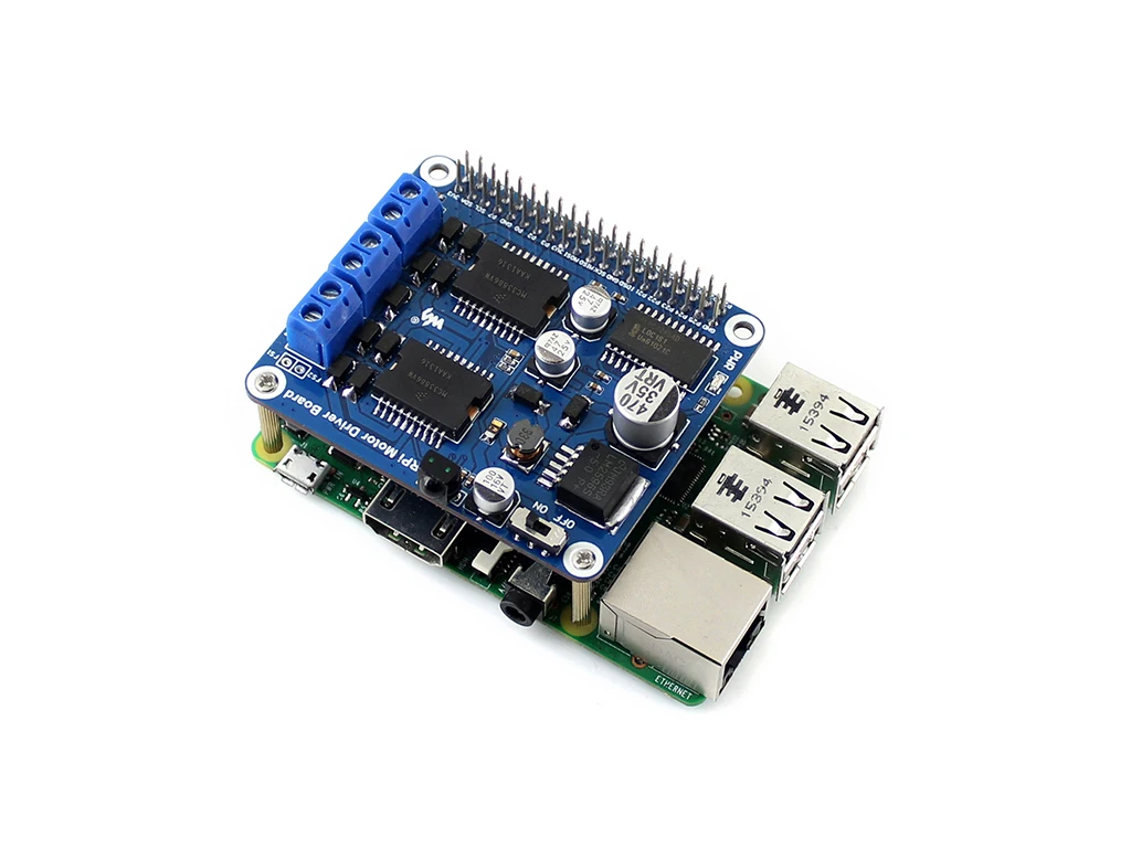 RPi Motor Driver Board,Raspberry Pi Expansion Board, DC Motor / Stepper Motor Driver,Supports Raspberry Pi series boards