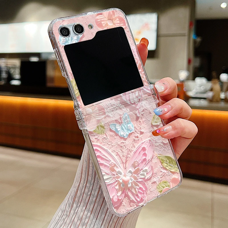 Transparente Hartschalen-Handyhülle mit Schmetterlingsdruck für Samsung Galaxy Z Flip8 Flip6 Flip7 FE Flip 8 7 6 5 4 3 5G Stoßfeste Durchsichtige Schutzhülle – Detail 10