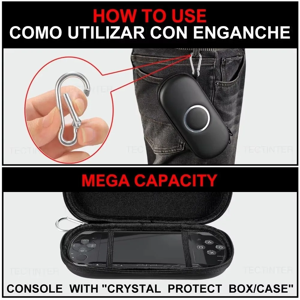 EVA Material EVA Carrying Case Bag Water-Resistant Shockproof PSP Game Console Case Lightweight for Sony PSP1000/2000/3000