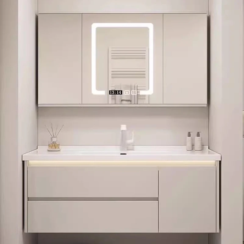 Smart Light Vanity Mirror Bathroom Cabinets Sanitation Shower Home Furniture Luxury Bathroom Cabinets Simple Miroir De Salle