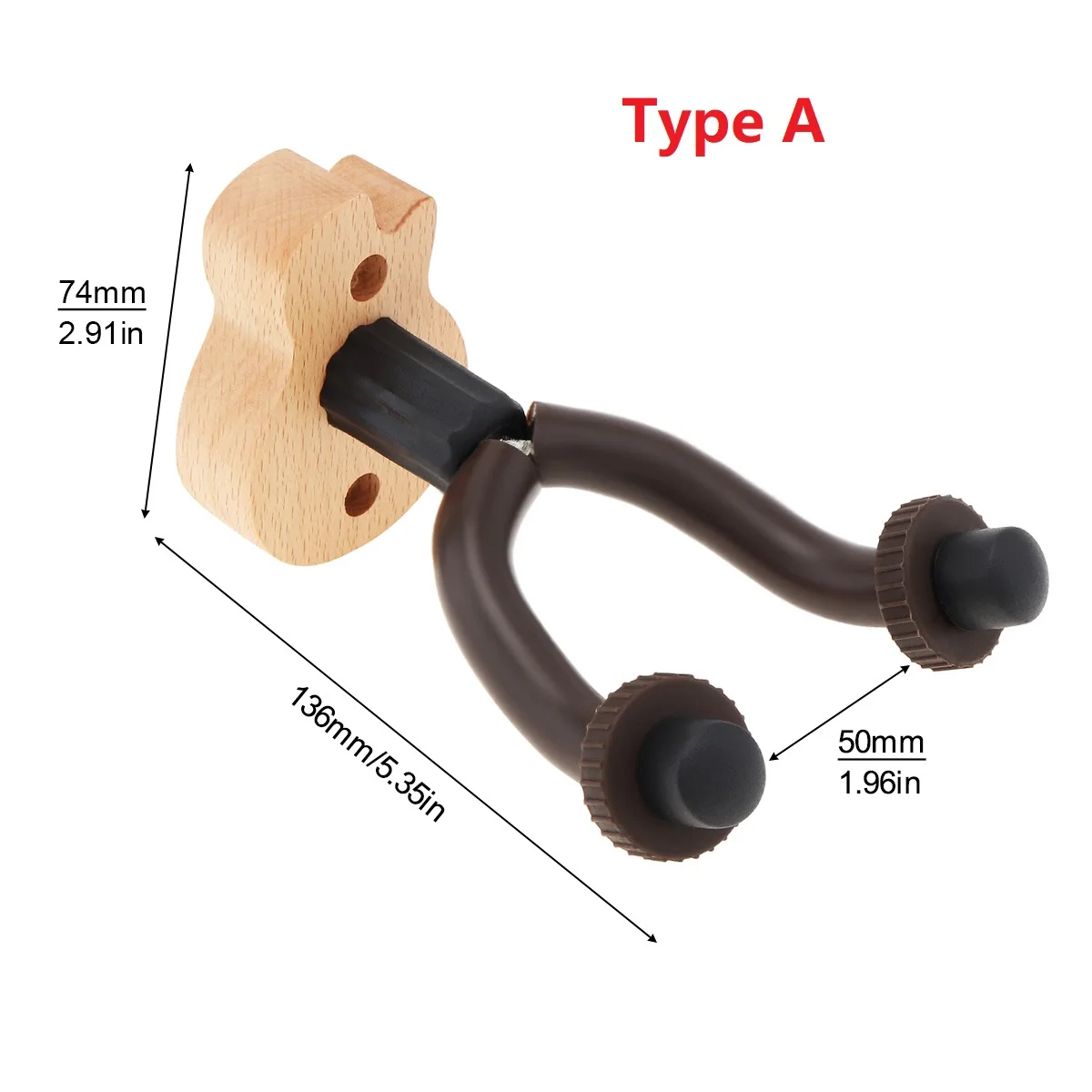 Guitar Hanger Hook Holder Wall Mount with Wood Guitar Shape Base for Guitar Bass String Instrument Accessories