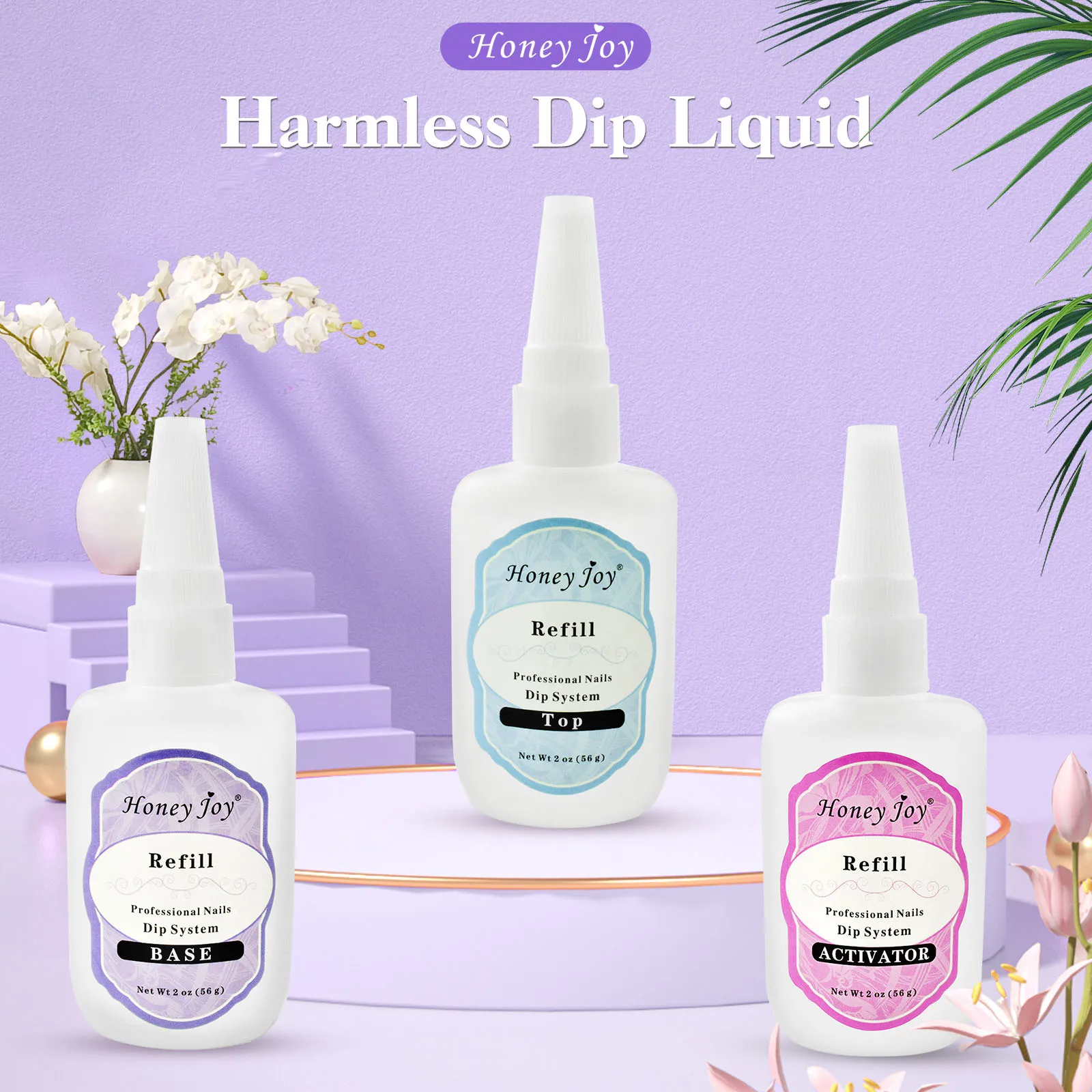 56 ml/1,91 Unzen Nachfüllgel-Basis-Top-Sealer, Trockenaktivator für Tauchpulver, Pre-Bond-Flüssigkeit, keine Lampenheilung, Dip-Nägel, natürlich, trocken – Detail 1