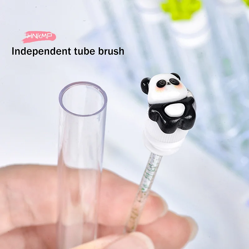 귀여운 판다 대나무 속눈썹 브러쉬 튜브 1/2/5개 세트 크리스탈 래쉬 마스카라 완드 눈썹 빗 스풀리 메이크업 도구