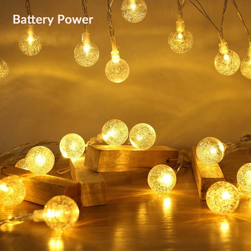 10/20/30/40Led Globe String Lights Fairy Lights Battery Operated String Lights Waterproof For Party Patio Garden Christmas Decor