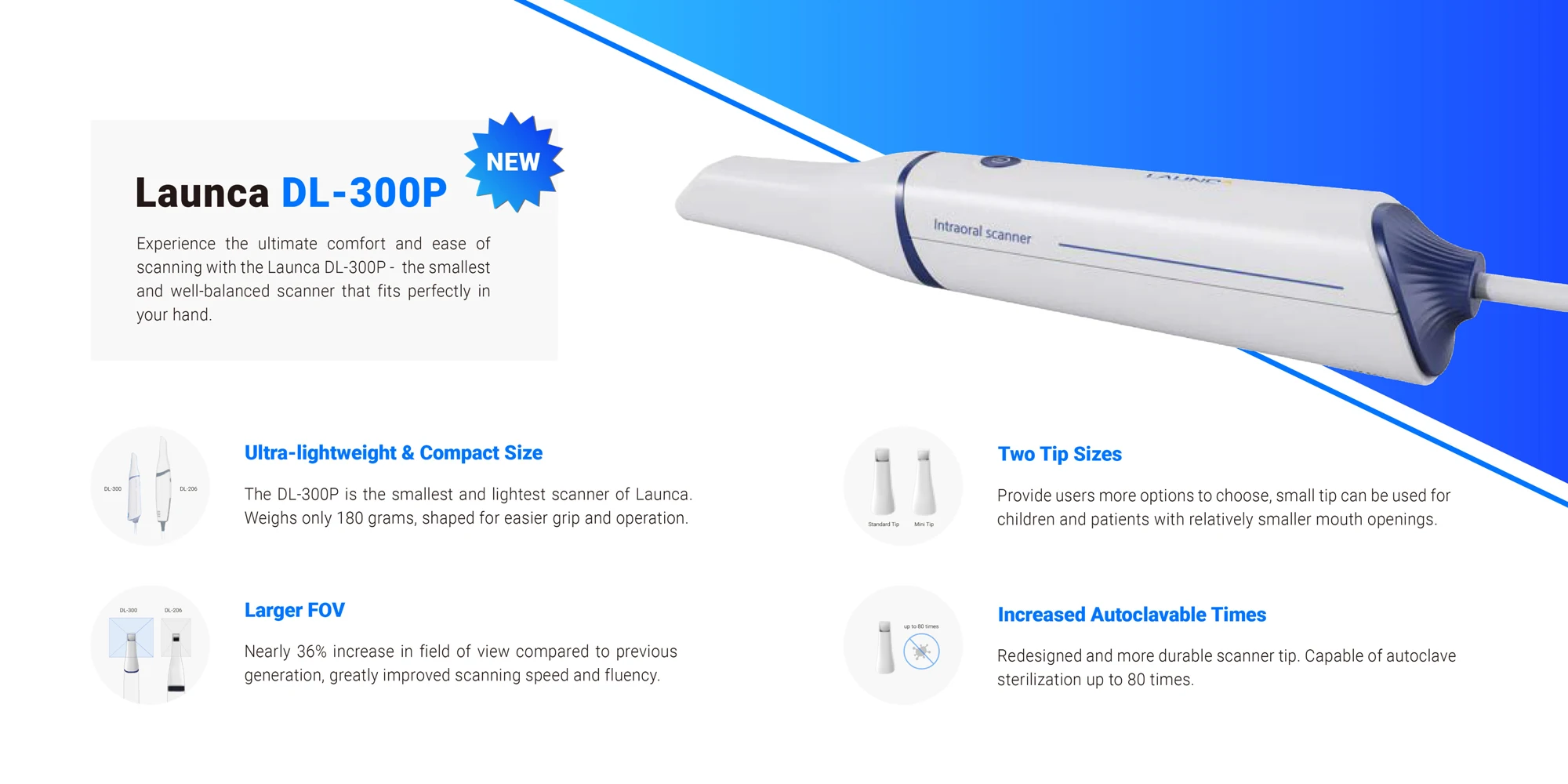 وصول جديد CE ISO المعتمدة Launca DL-300 الماسح الضوئي اللاسلكي داخل الفم الرقمي بدقة عالية ومحاكاة أورثو #4