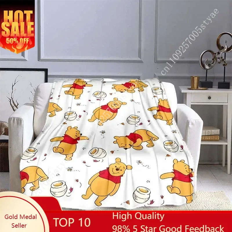 

Winnie The Pooh Blankets Disney Cartoon Plush Blanket Soft Indoor Decoration Adult Child Holiday Party Gifts Warm Custom Quilt