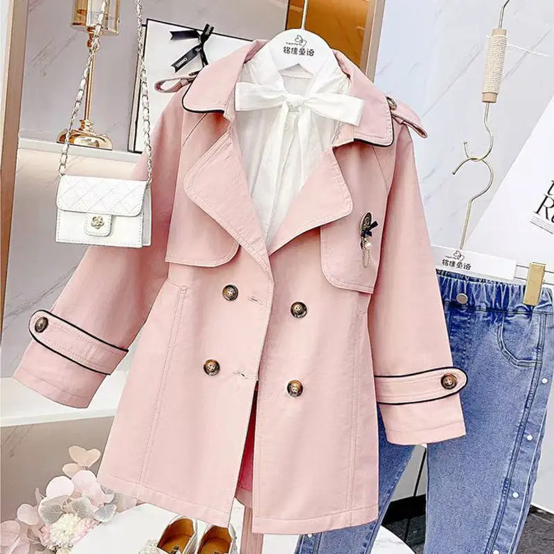 

Baby Kids Fall Teenage Elegant Trench , Princess Kids Formal Lady Elegant Outwear Children's Windbreaker 5-12T