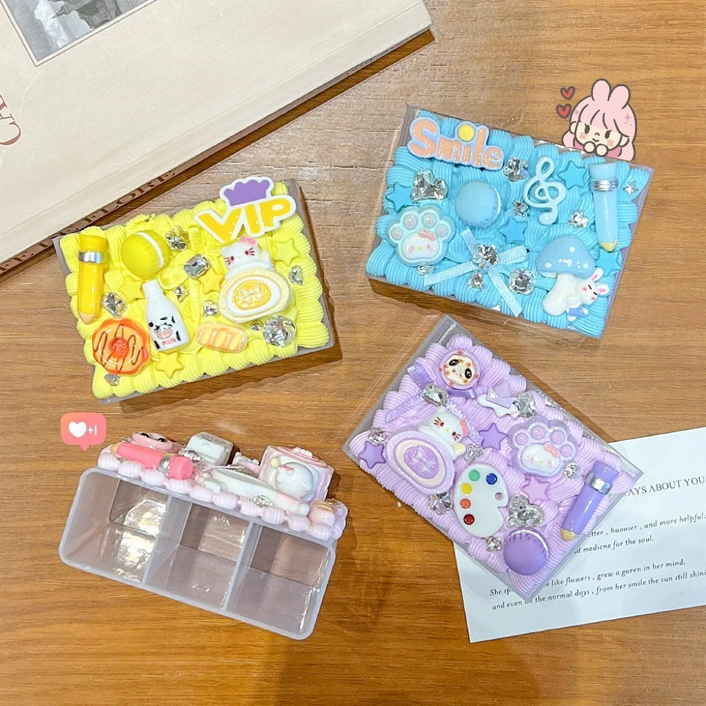 Miniso Cartoon handgemachte DIY Creme Kleber Wandbehang Aufbewahrungsbox Material Tasche Kinder kreative Stifthalter