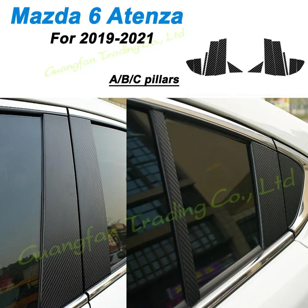 For Mazda 6 Atenza 2019 2021 Car Styling Carbon Fiber Car Interior Center Console Color Change Molding Sticker Decals