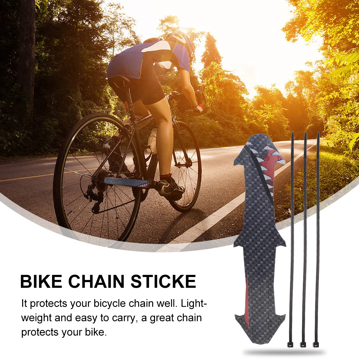 

2Sets Bike Chain Protector Durable Plastic Cover Lightweight Easy Clean Bike Frame Guard Sticker Outdoor Riding