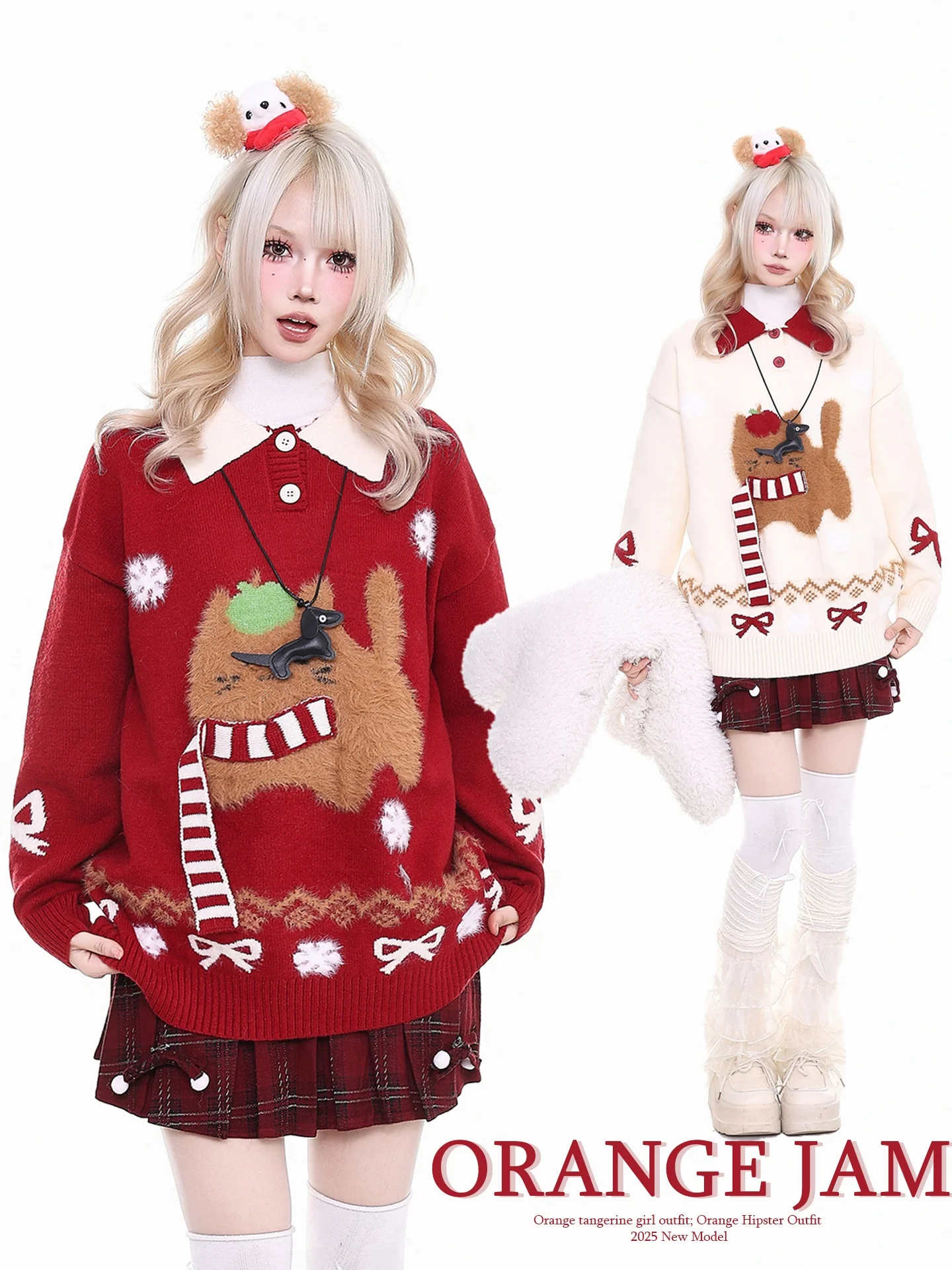 

Женский вязаный свитер Cisas Theme Orange Marmalade YO Red, повседневный, осенне-зимний, новый, универсальный, вязаная кофта