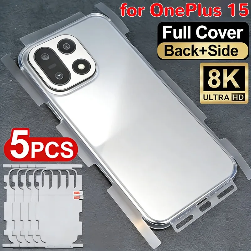 

1/2/3/4/5Pcs Back Frame Hydrogel Film Border Stickers Full Cover for OnePlus 15 Back Side TPU HD Protectors Film Stickers