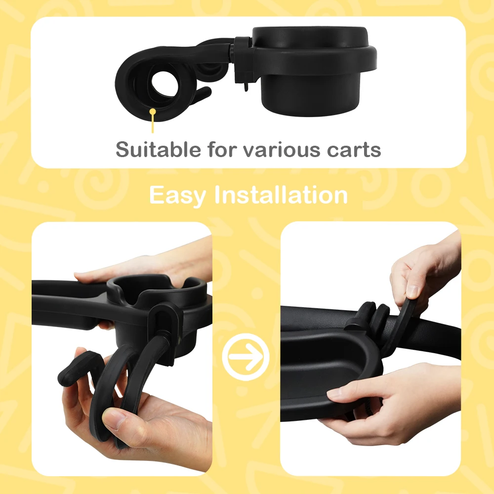 Baby Stroller Silicone Snack & Cup Holder - Universal Spiral Clip On Tray for Kids, Portable Carriage Food/Drink Organizer