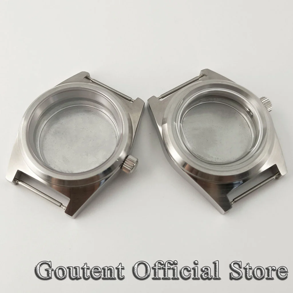 Goutent casing jam tangan kaca safir datar, 38mm/kaca dilapisi kubah cocok ETA2824 PT5000 ST2130 NH35 NH36 gerakan otomatis