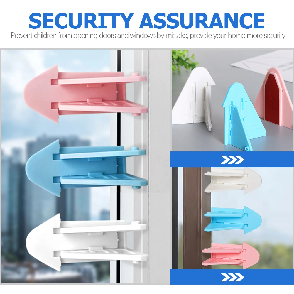 

6pcs Sliding Door Lock Safety ABS Kids Window Child Proof No Screws Easy Install Glass Door Wardrobe Locks Restrict Block Pets