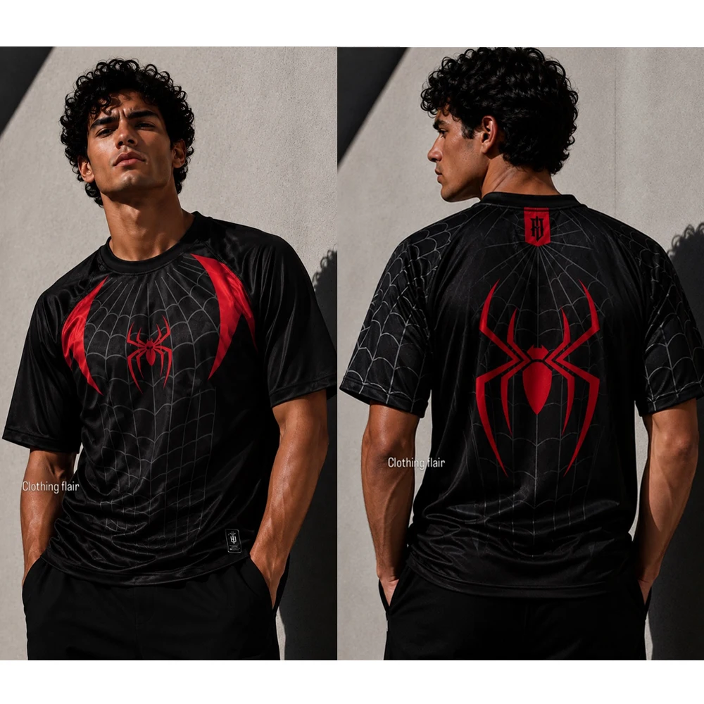 2026 Spider-Print Grafik-T-Shirt für Erwachsene und Kinder Vintage Oversized Kurzarm Streetwear Harajuku Casual Gothic Y2K Tee – Detail 6