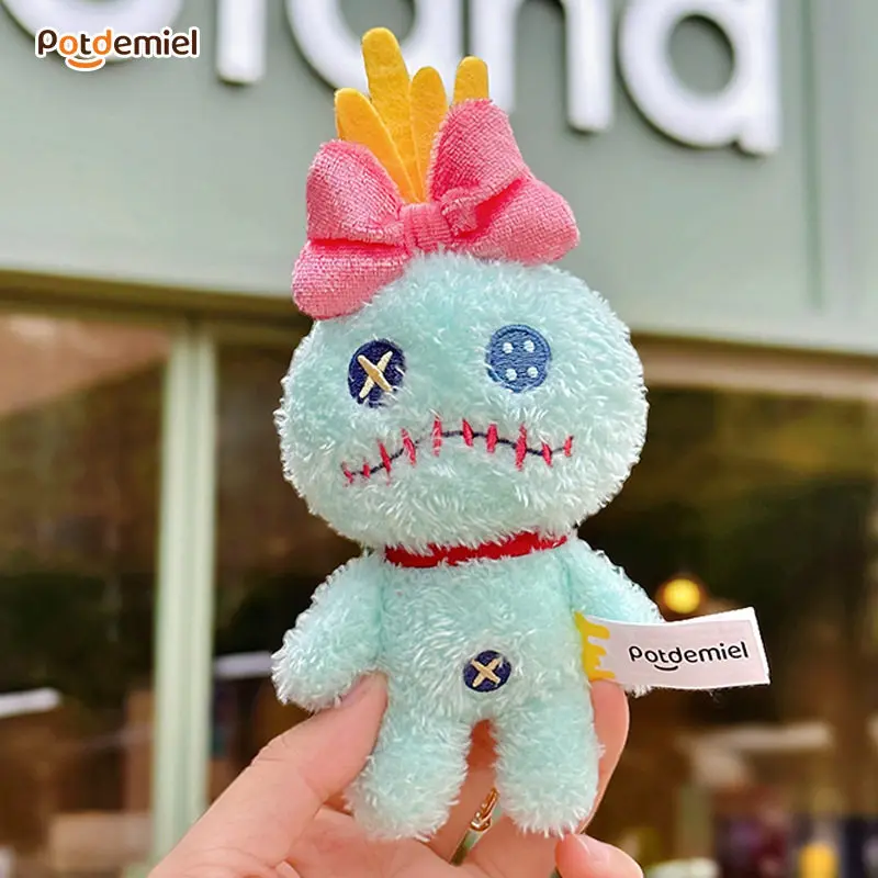 Genuine Disney Lilo & Stitch Scrump Plush Keychain, Cute Pink Bow Doll Backpack Pendant, Standing & Sitting 2 Styles Soft Stuffe - view 4