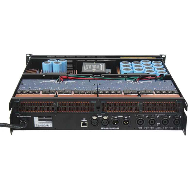 LA8 classe td DSP amplificador de potência áudio profissional 4 canais 1450w controle de software