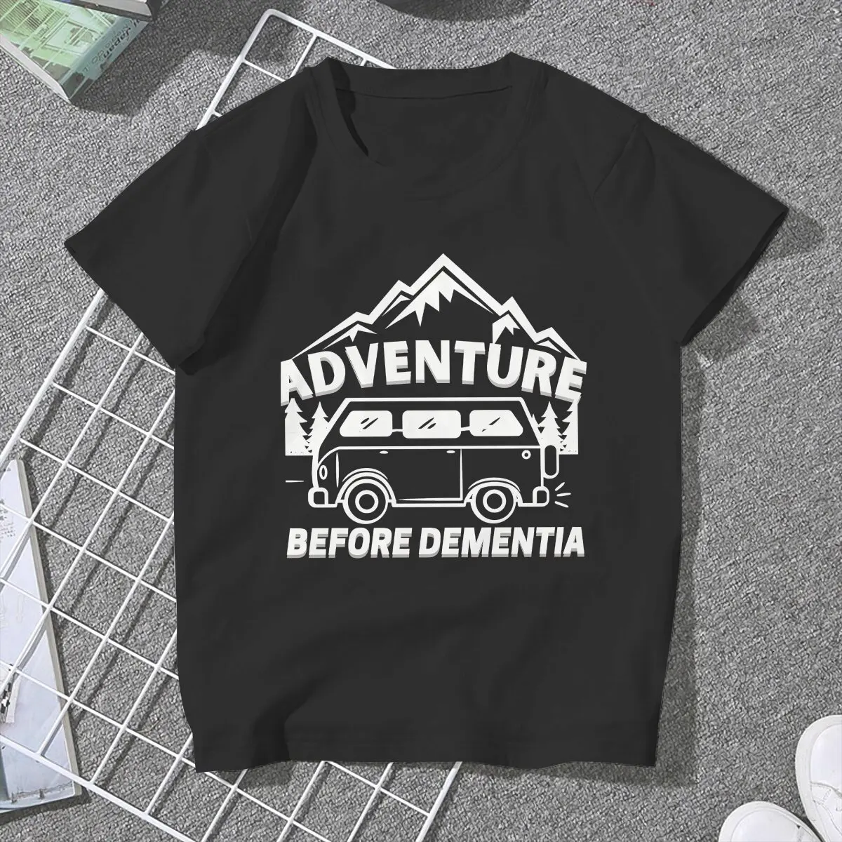 Camp Adventure Before Dementia Classic Tshirt Homme Women's Clothing Unisex Polyester Blusas T Shirt For Women