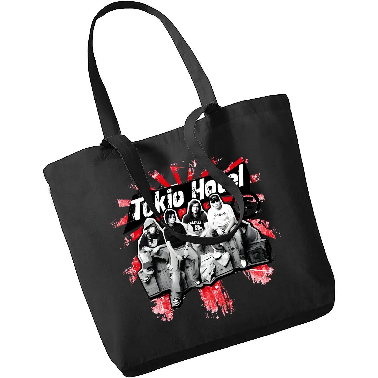 Ladies Shopping Bag Tokio Hotel Group Rock Music Y2K Aesthetic Handbag Harajuku Style Bag Student Tote Bag Storage Bags