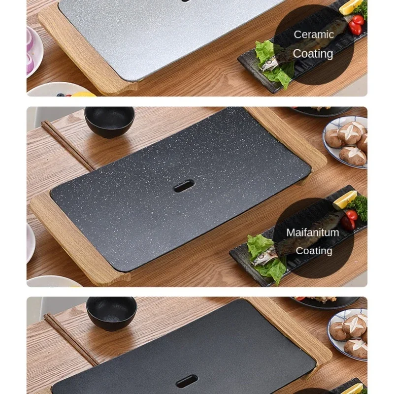 Korean electric grill home electric baking pan Teppanyaki non-stick grill smokeless barbecue machine indoor barbecue skewer