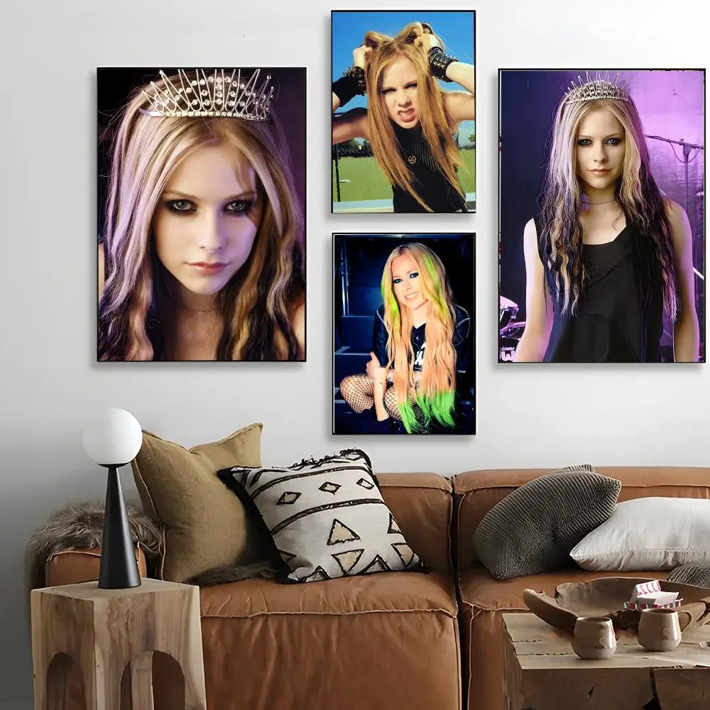 singer pop A-Avril Ramona Lavigne Poster Easy Install Sticky Backdrop No Glue Needed Premium PP Material Indoor Decor