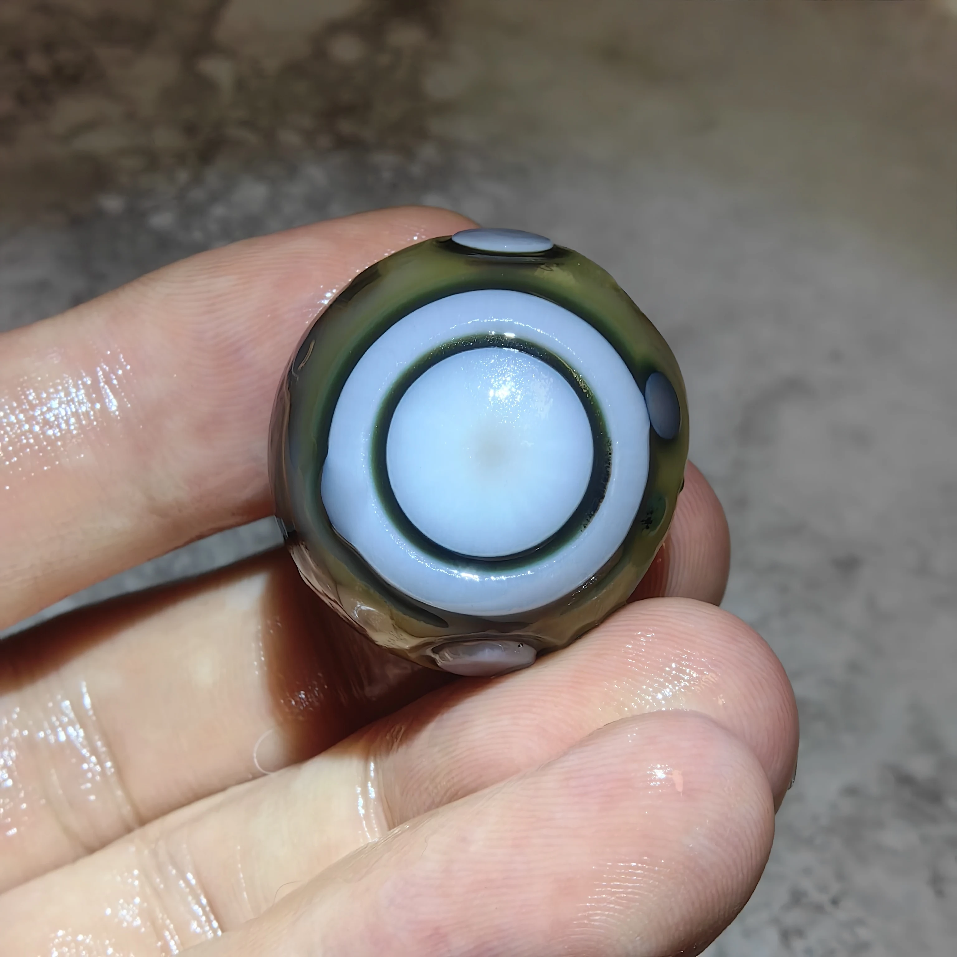 Gobi Desert Eye Agate, Double-Sided Cartoon Eye Patterns, Natural Palm Stones for Meditation & Display &Ward Off Evil Amulet