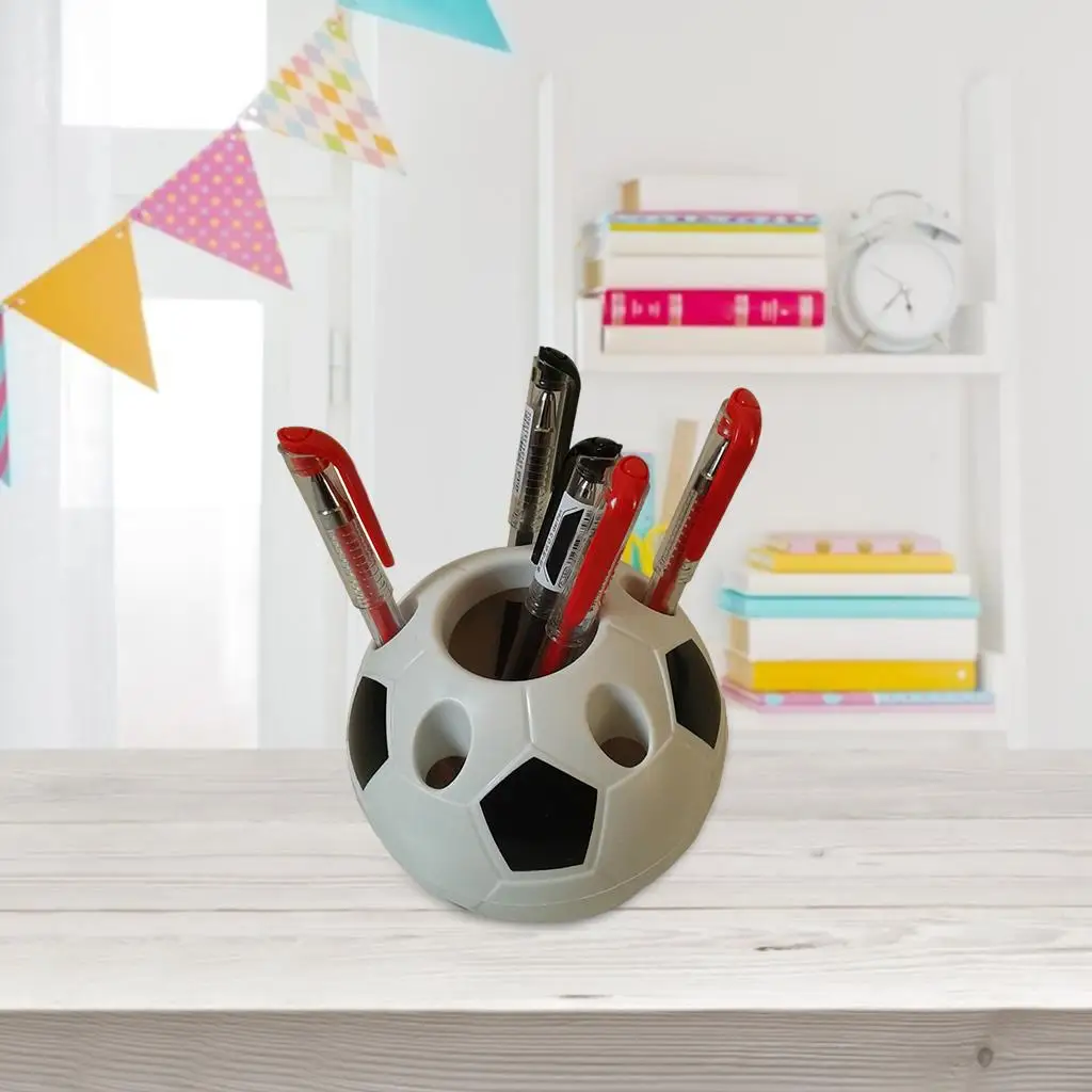 تخزين قلم رصاص على شكل كرة القدم ، حامل قلم ، منظم مكتب ، 2-4 عبوة