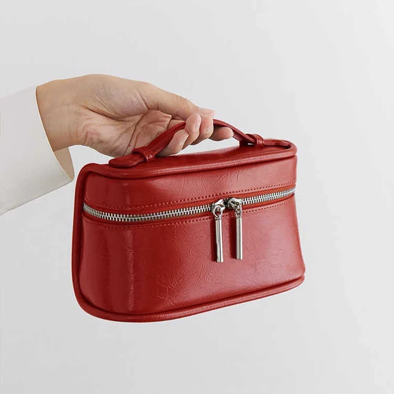 

Temperament Red Box PU Crossbody Bag Women's Style Light Luxury Spring Summe Commute One Shoulder Bag Bridal Wedding Handbag