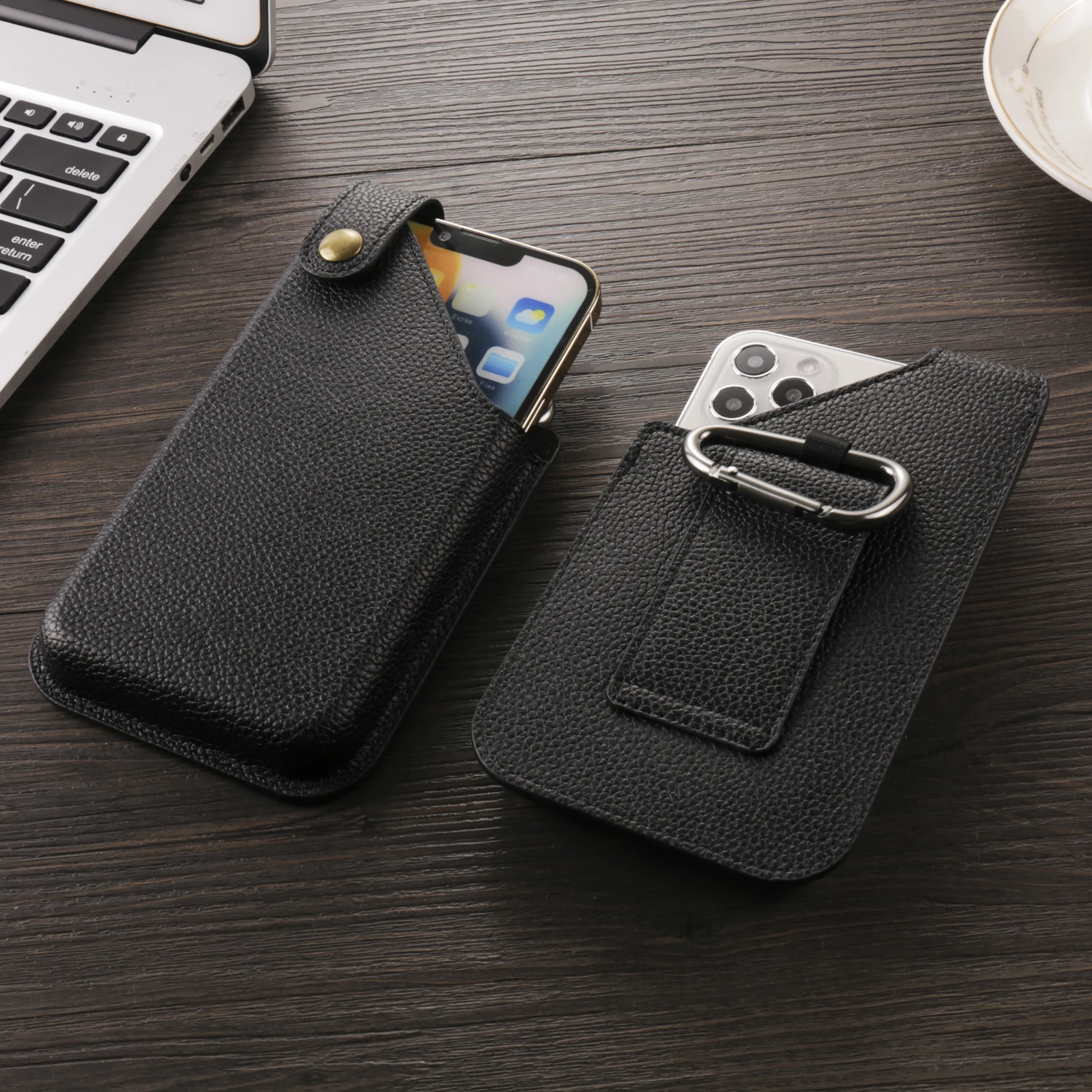 Cow Leather Mobile Phone Holster Pouch Belt Clip Case For iPhone 15 14 Pro Samsung Galaxy Xiaomi Redmi Note Men Waist Bag Holder