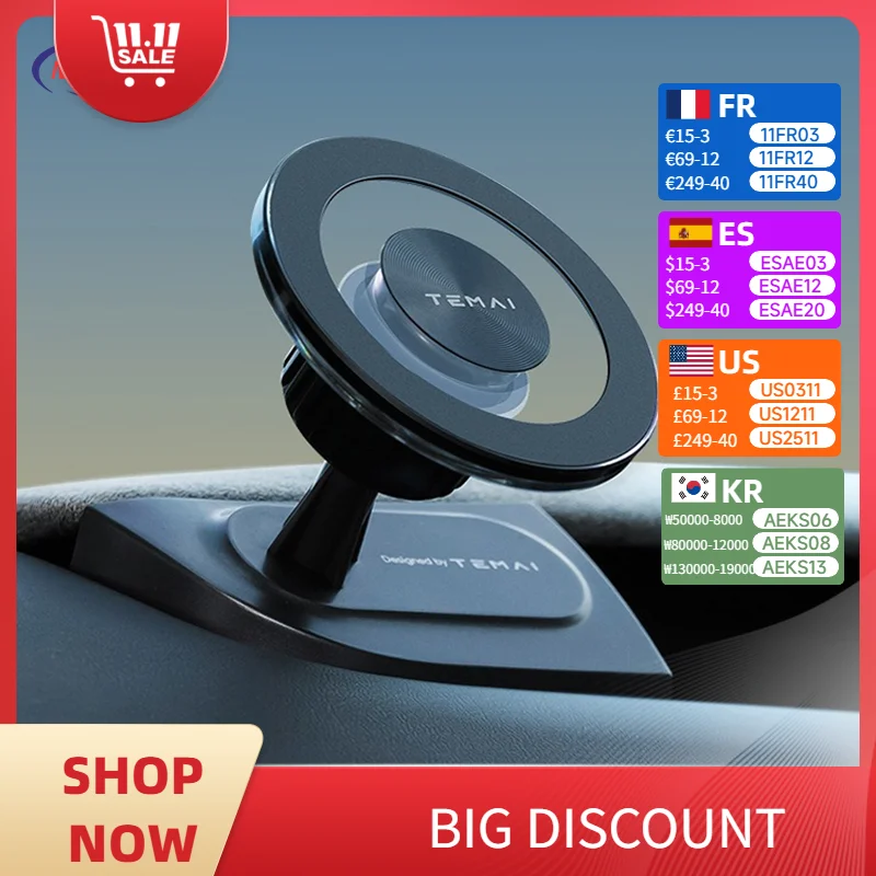 

NovaAcc Magnetic Wireless Charging Mount For Model Y Juniper 2025 Model 3 Highland 2024 2025 Left Right Rudder Car Phone Holder