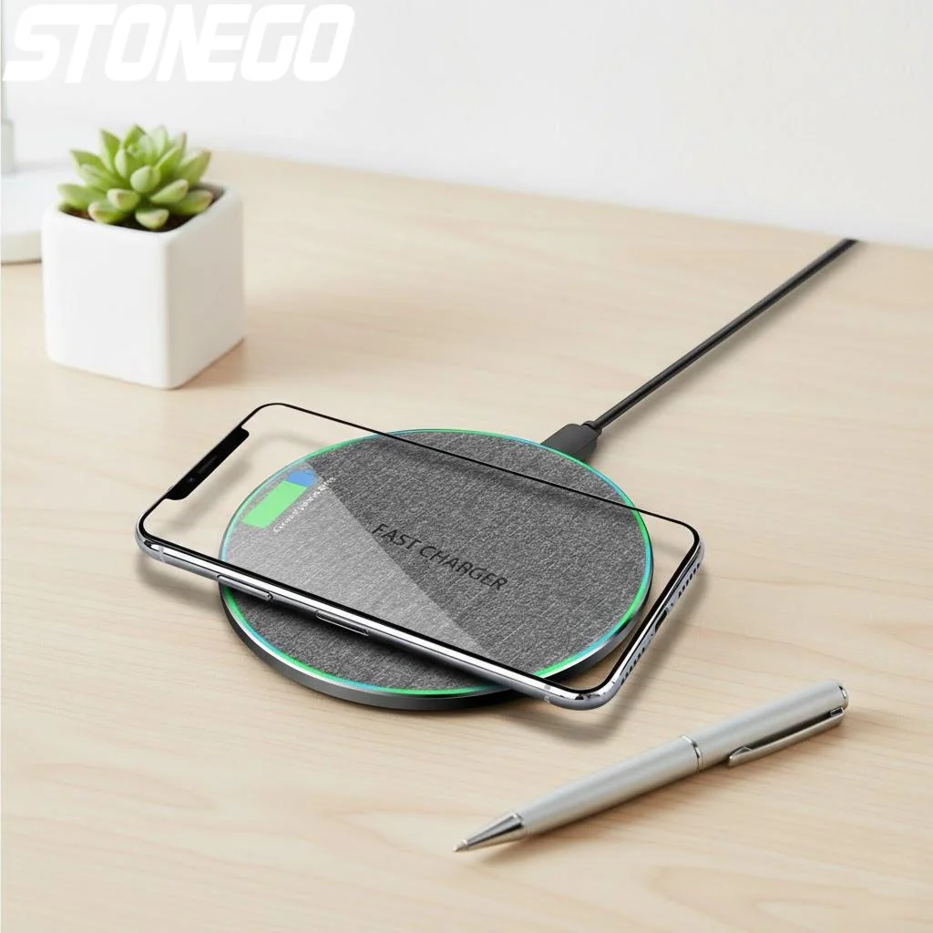 10W Fast Wireless Charger Qi Compatible with iPhone Samsung Huawei Xiaomi Lightweight Charging Pad