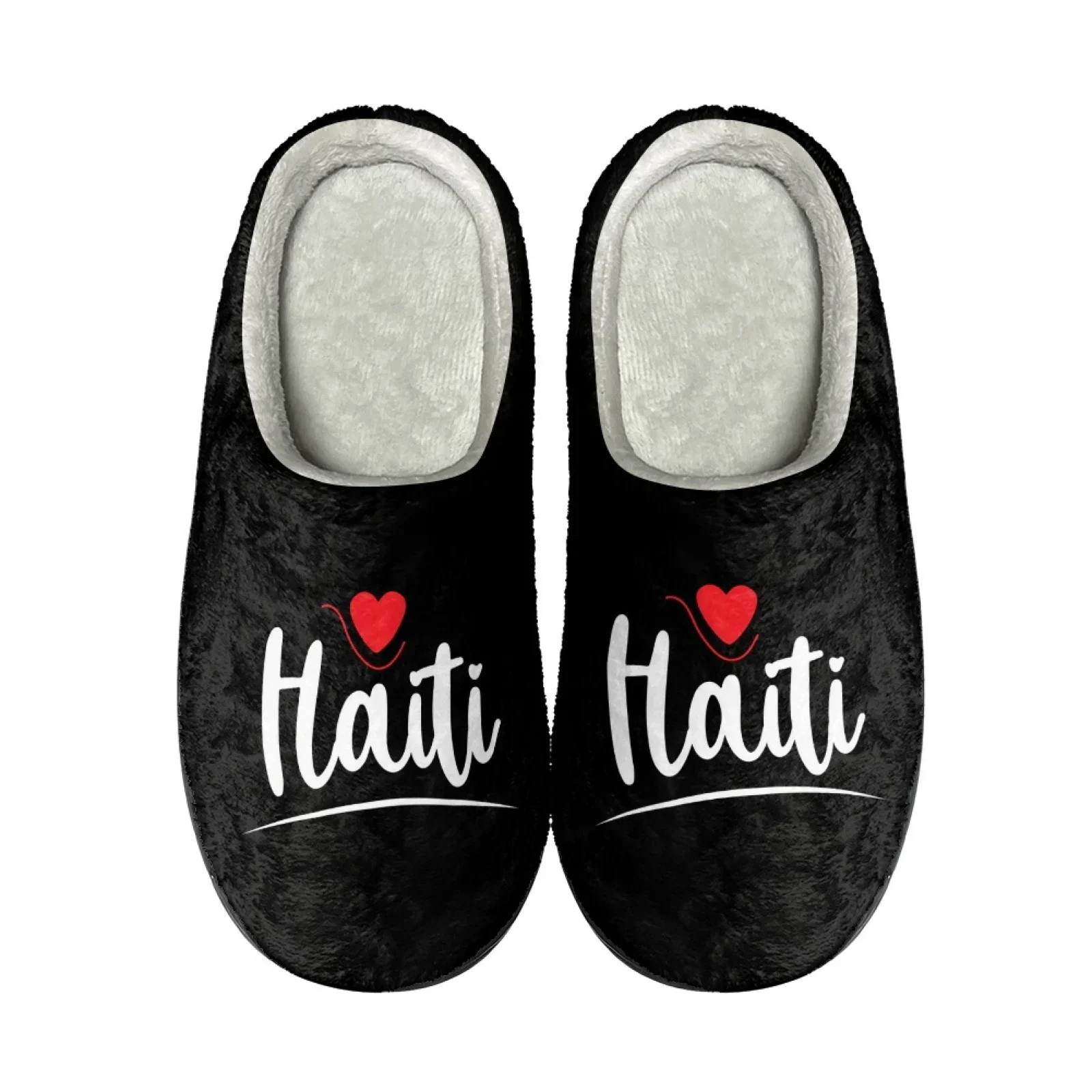 

Cute Halti Flag Print Half Shoes For Women Men Mules Indoor Slippers Warm Home Cotton Slipper House Flannel Slides for Bedroom