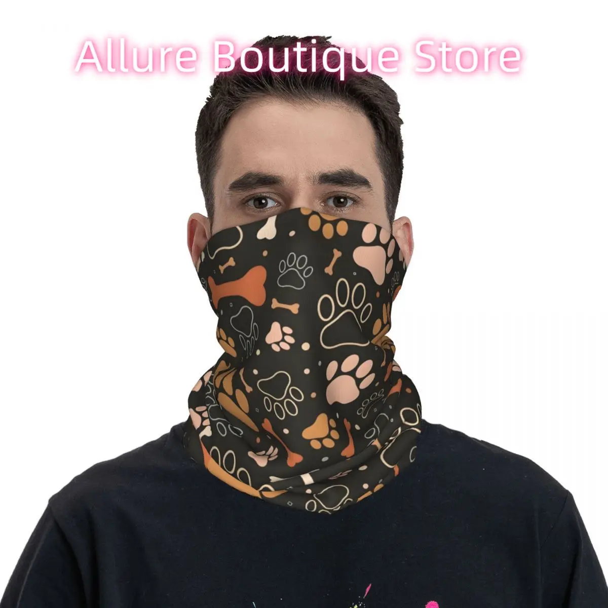 الكلب الكفوف باندانا الرقبة وشاح أبيض متعدد الاستخدام أغطية الرأس الصيد للجنسين الكبار الشتاء