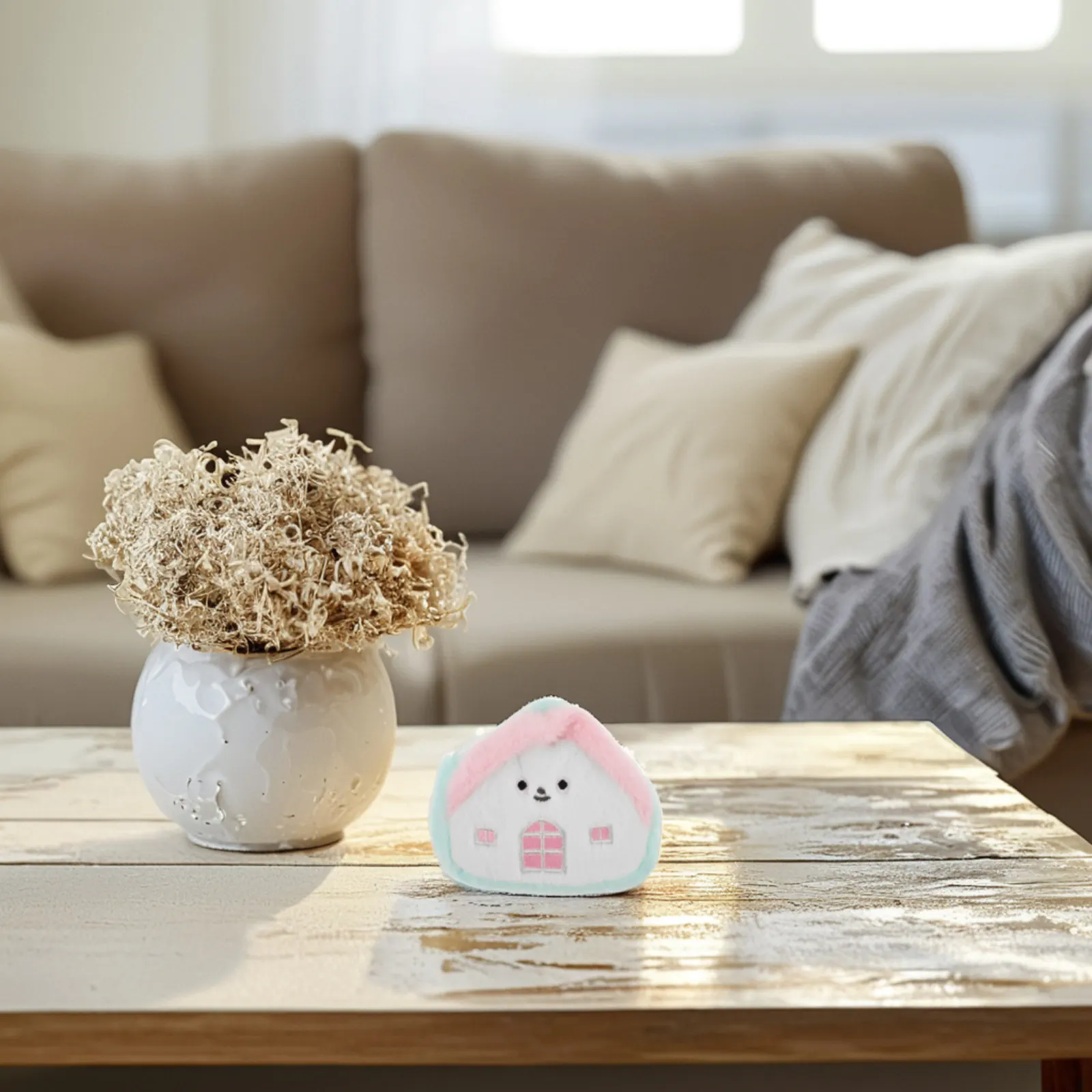 

Creative House Coin Pouch Keychain Soft Small Wallet for Organizing Earphones Data Cables Portable Mini Purse Bag