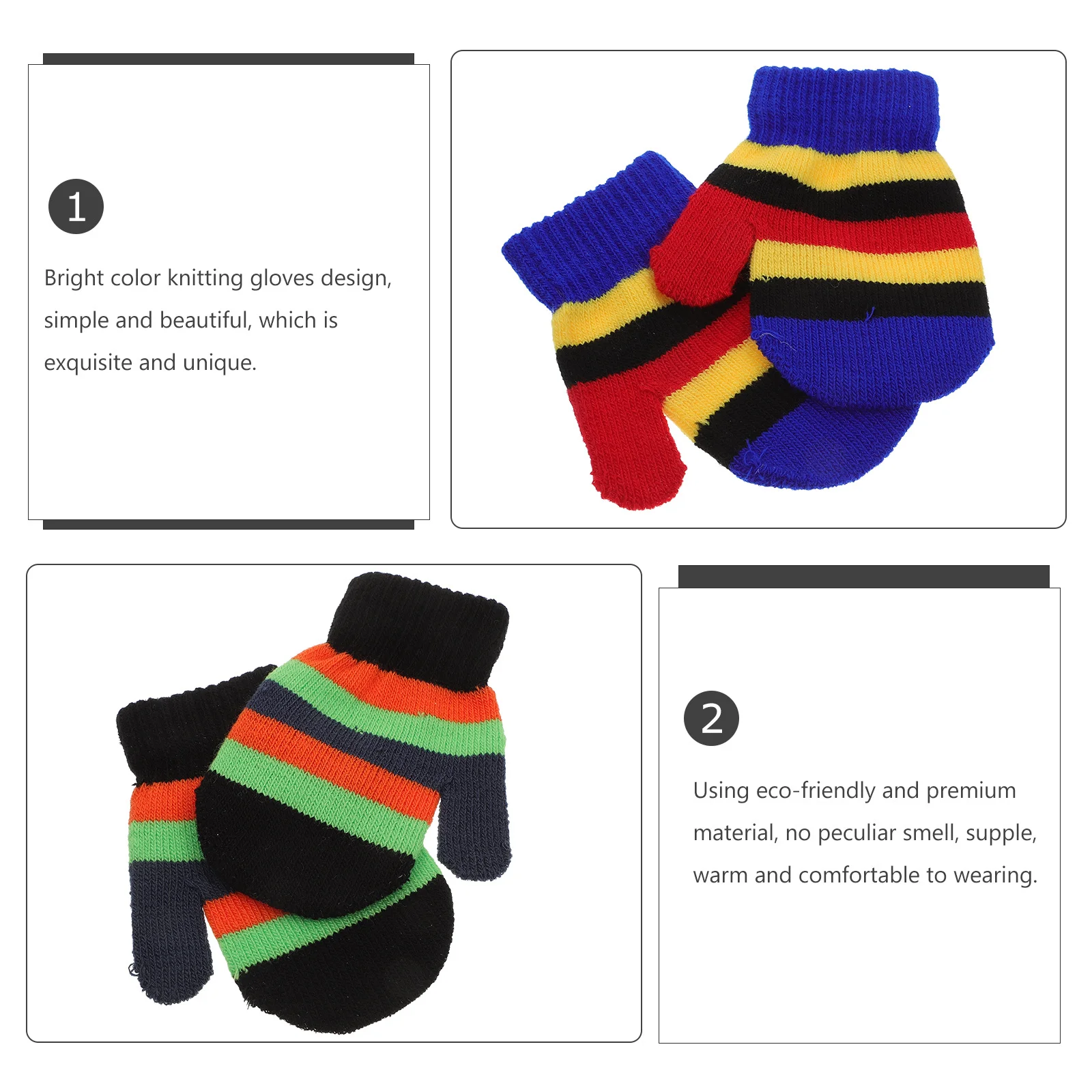 6 pares de guantes de punto cálidos Color brillante protectores de manos para invierno al aire libre guantes cómodos a prueba de frío para