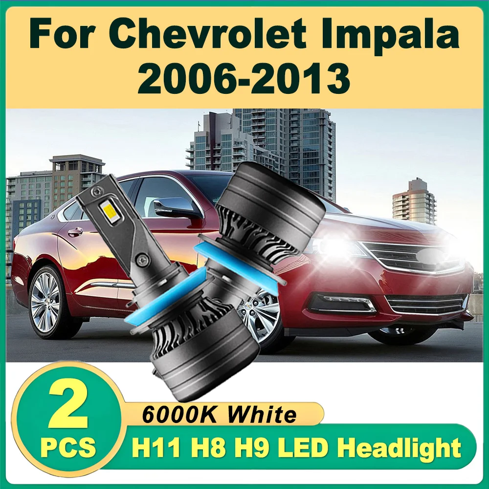 

2PCS 12V 24V 120W High Power White 6000K Super Bright H11 H8 H9 LED Headlight 20000LM CSP Chips For Chevrolet Impala 2006-2013