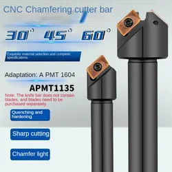 Install APMT1135 APMT1604 milling insert for CNC chamfering tool holder machining with a single side angle of 30 45 60 degrees