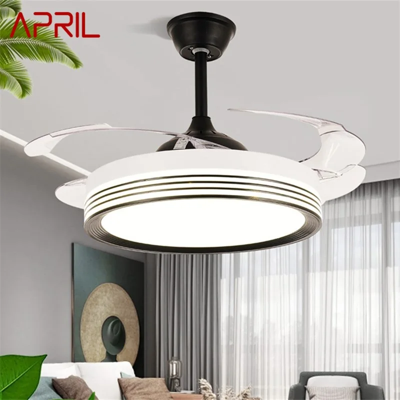 

APRIL Ceiling Fan Light Invisible Lamp With Remote Control Modern Simple LED For Home Living Room