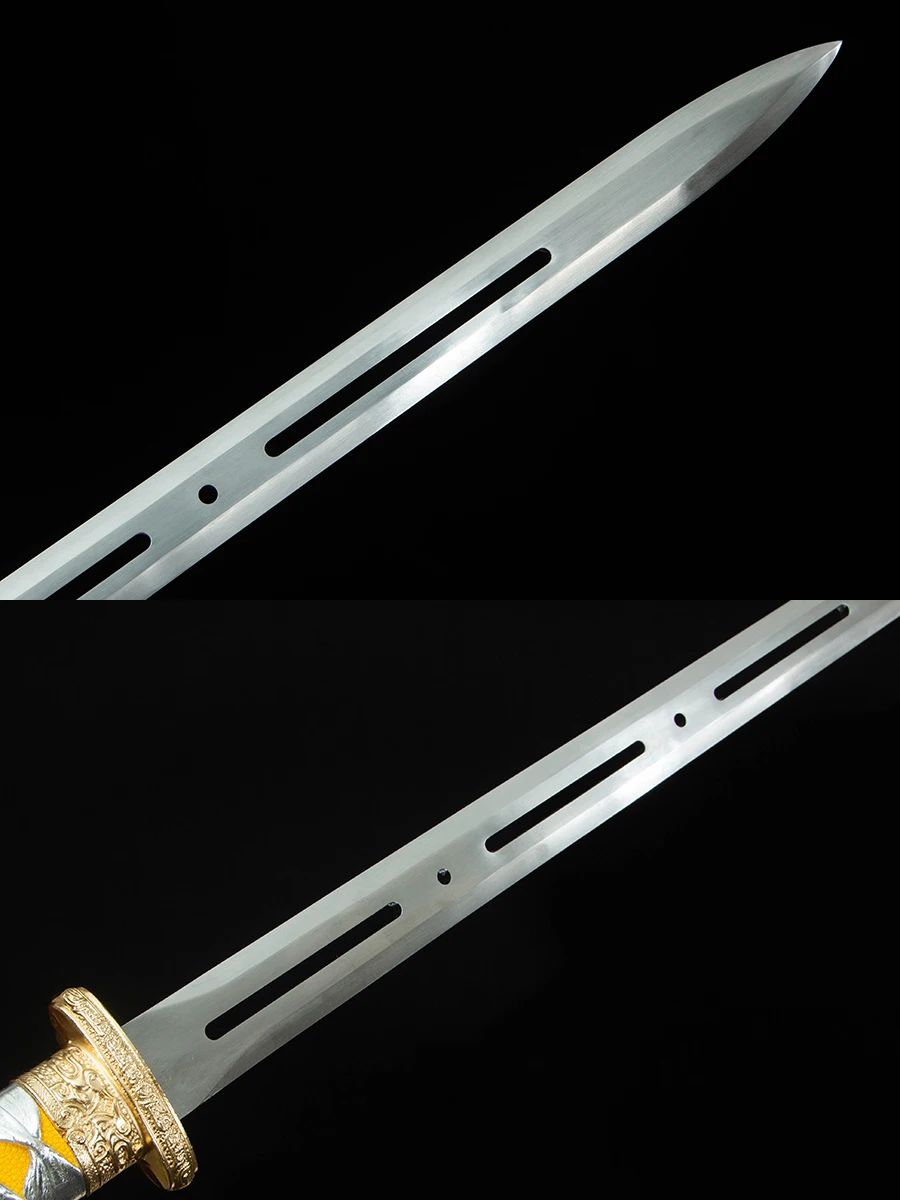 110 cm ice core Tang sword Medieval manganese steel battle ready real steel weapon sharp full Tang cutout training katana