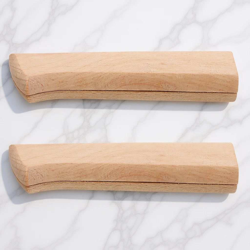 

2Pcs Wood Knife Handle Replacement for Japanese Kitchen Knife Repair Part Anti Slip Chef Accessory