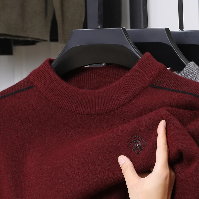 

Sweater Men's Autumn and Winter Thick Korean Version Loose Round Neck Pure Cotton Trendy Knitted Sweater