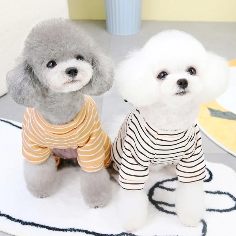 Pet Dog Jumpsuit Winter Warm Dog Clothes Cute Pattern Puppy Pajamas Fashion Soft Cat Striped Jumpsuits Yorkie Chihuahua Clothes