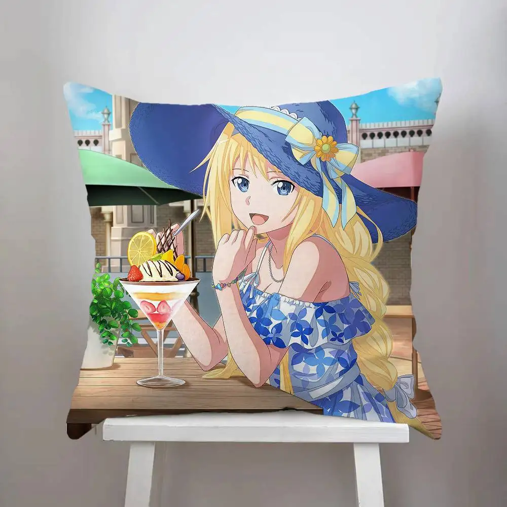أنيمي السيف الفن على الانترنت كيس وسادة الوجهين الطباعة غطاء الوسادة 45x45 الوسائد الزخرفية أريكة ديكور المنزل المخدة الناعمة