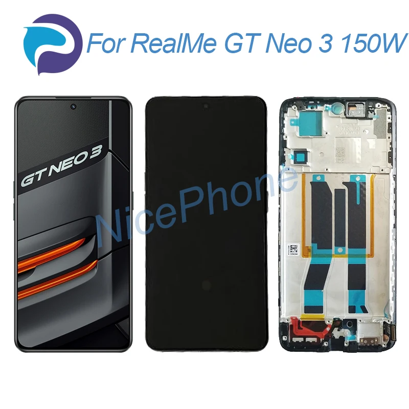 

for RealMe GT 3 150W LCD Screen + Touch Digitizer Display 2412*1080 RMX3563, RMX3562 For RealMe GT Neo 3 150W LCD Screen Display