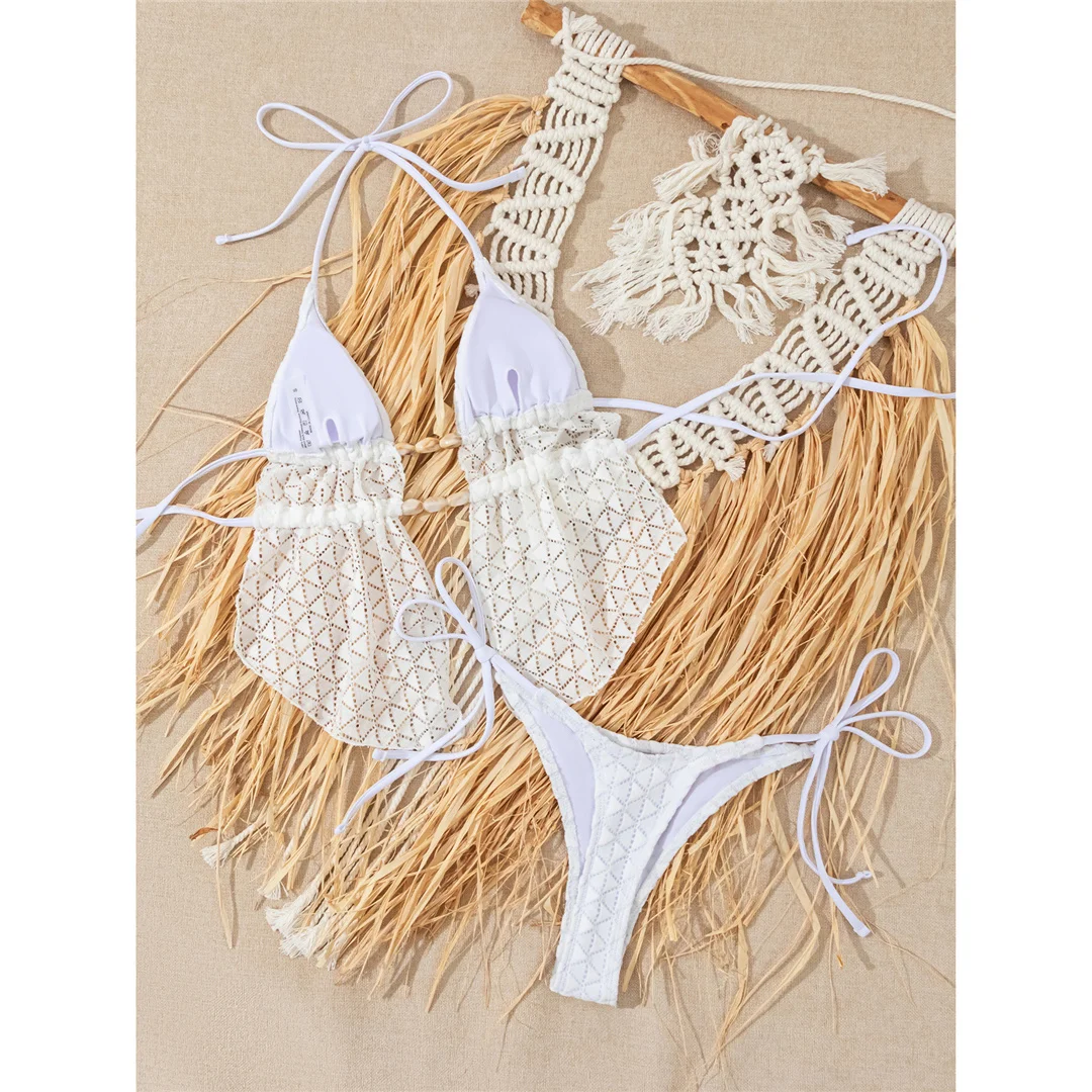 Sexy Neckholder-Tankini Mini-Micro-Thong-Bikini Damen-Badeanzug Zweiteiliger Bikini-Set Badebekleidung Badeanzug Schwimmen V7701 – Detail 5