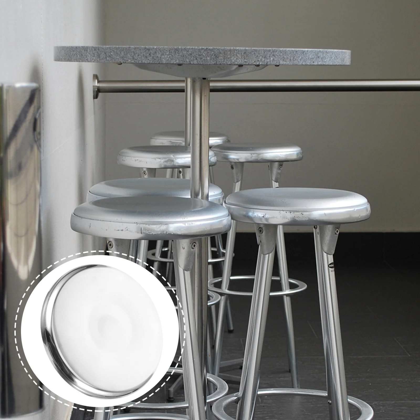 

Thickened Stainless Steel Indoor Stool Seating Part Bar Stool Replacement Seat Kitchen Dining Room Banquet Use